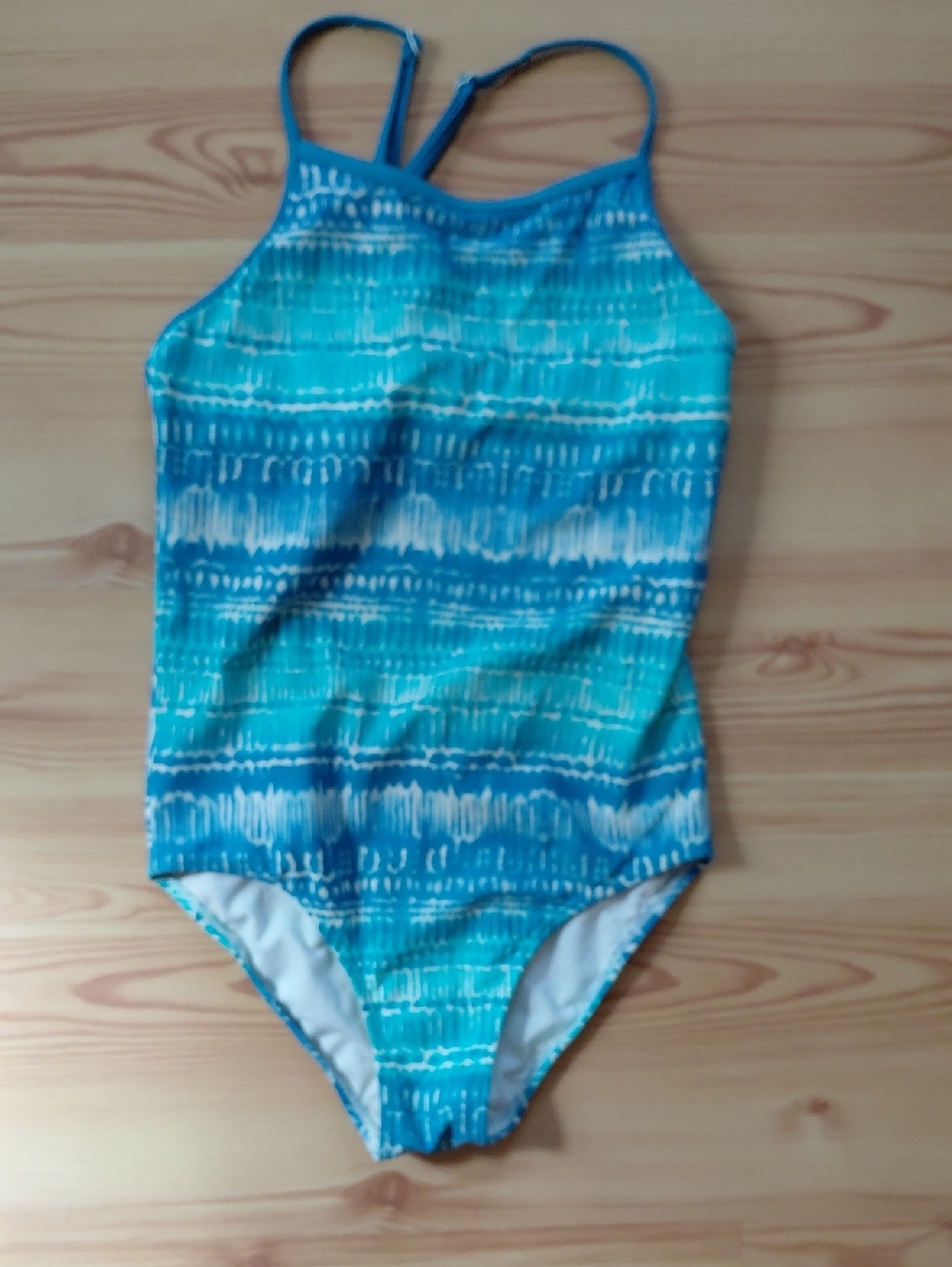 L.L.Bean Blue and White Striped Kids One-Piece Swim